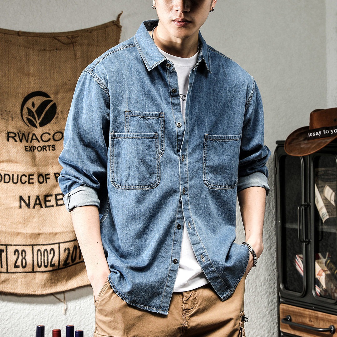 Winter Clothing Stores - Lente Ruffian Knap Denim Tooling Shirt