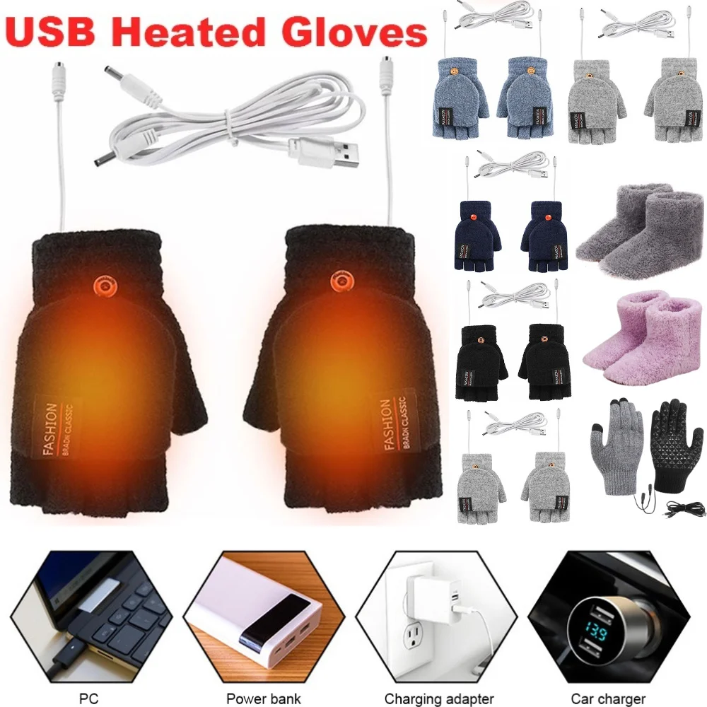 Knit Glove Touch Screen - USB elektrisch verwarmde handschoenen Winter buiten