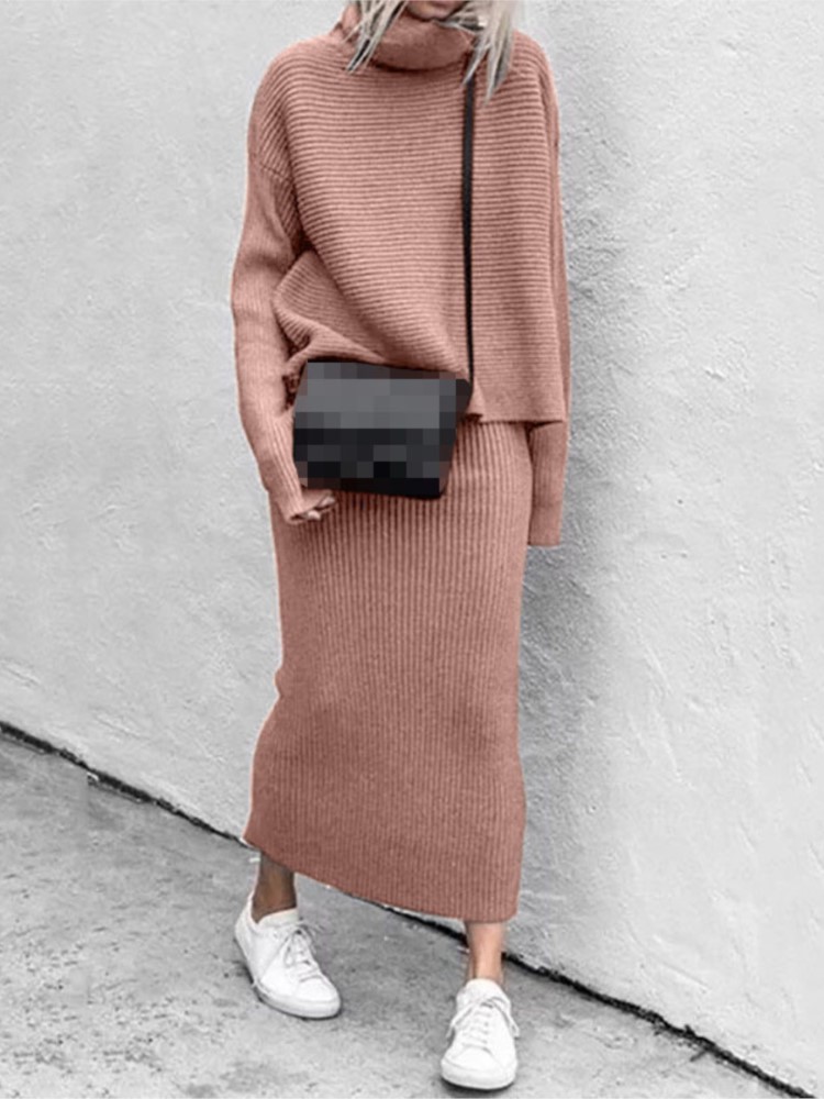 Winter Clothing Sales - Herfst Winter Nieuwe dames geweven rokset