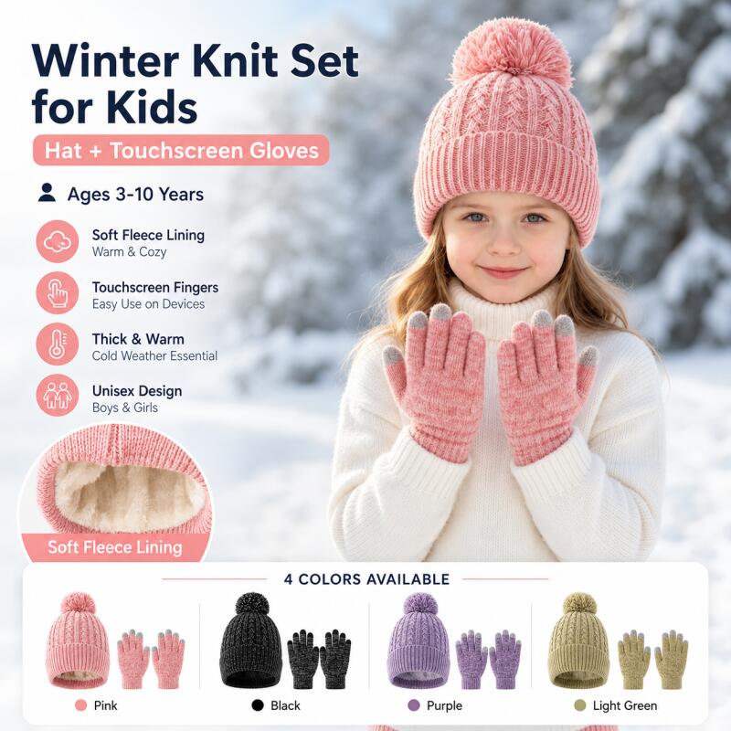 Kinderen Winter Gebreide Muts  - Knit Glove Touch Screen recensie en prijs