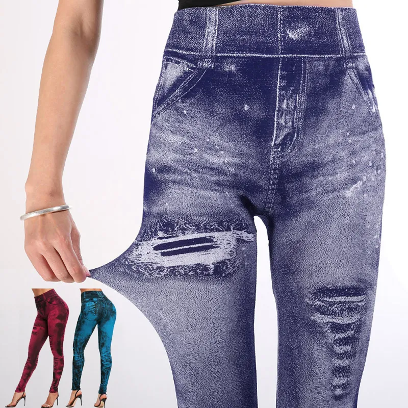 Vrouwen imitatie jeans stretch - Winter Clothing On Sale recensie en prijs