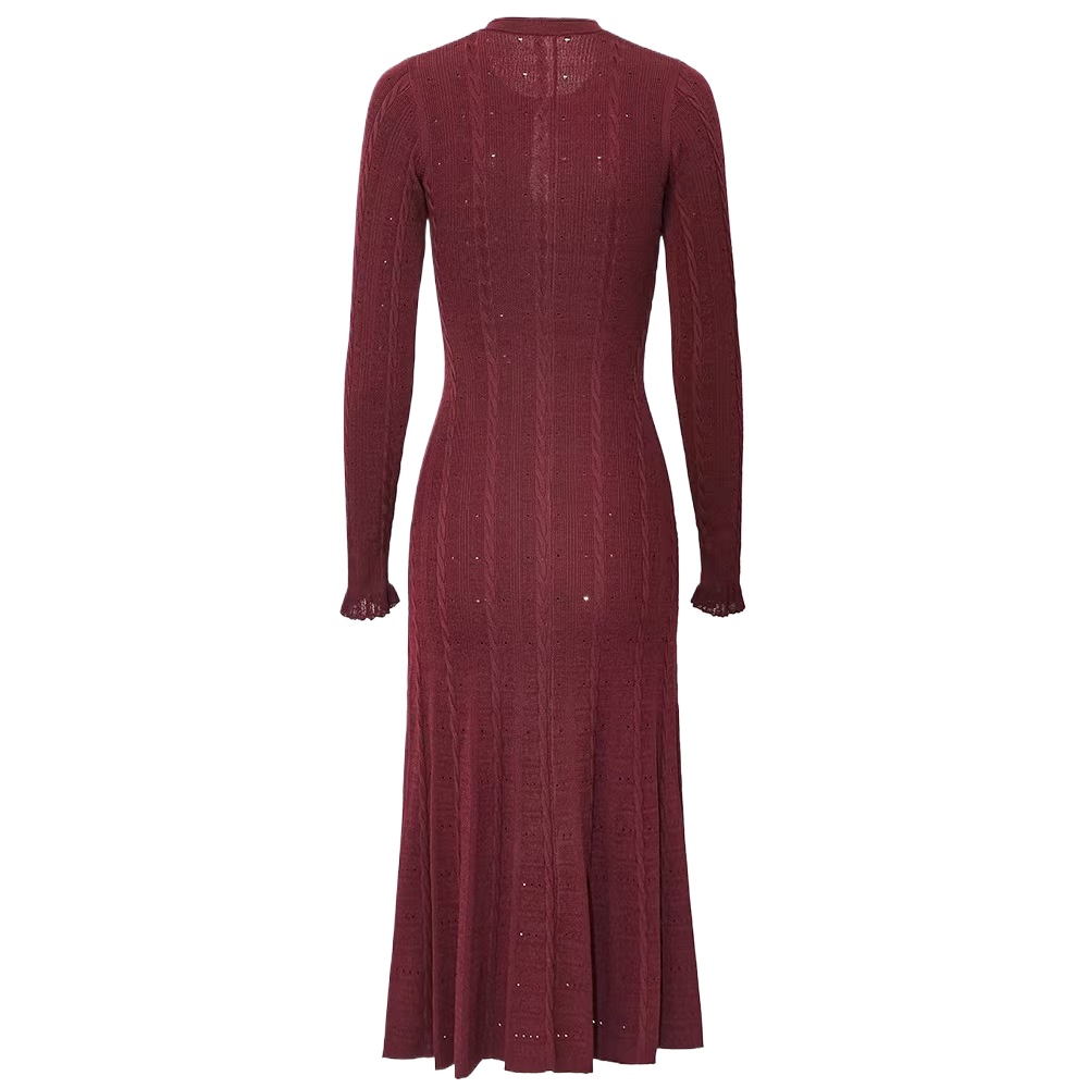 Jurk met ronde hals en lange m - Winter Clothing In French recensie en prijs
