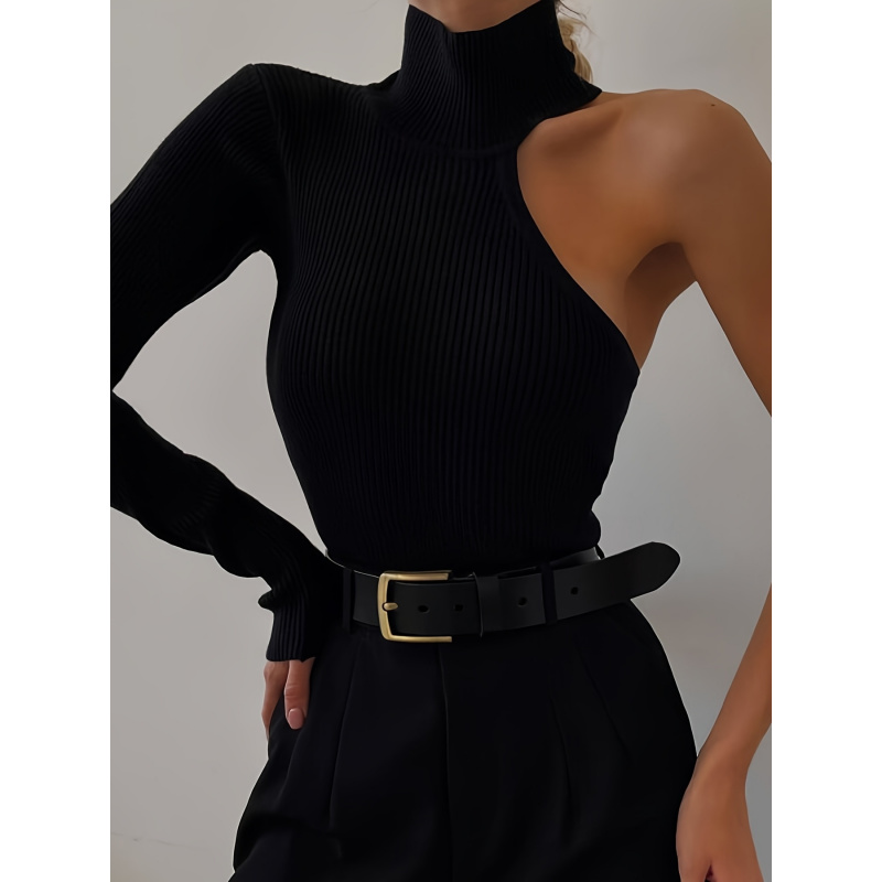 Effen asymmetrische geribbelde - Winter Clothing For Woman recensie en prijs