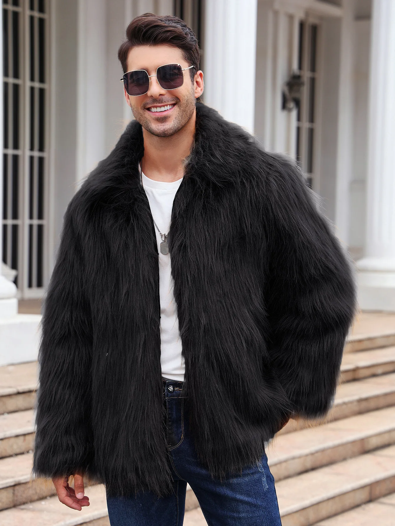 Mannen Faux Vossenbont Jas Jas - Winter Clothing Uae recensie en prijs