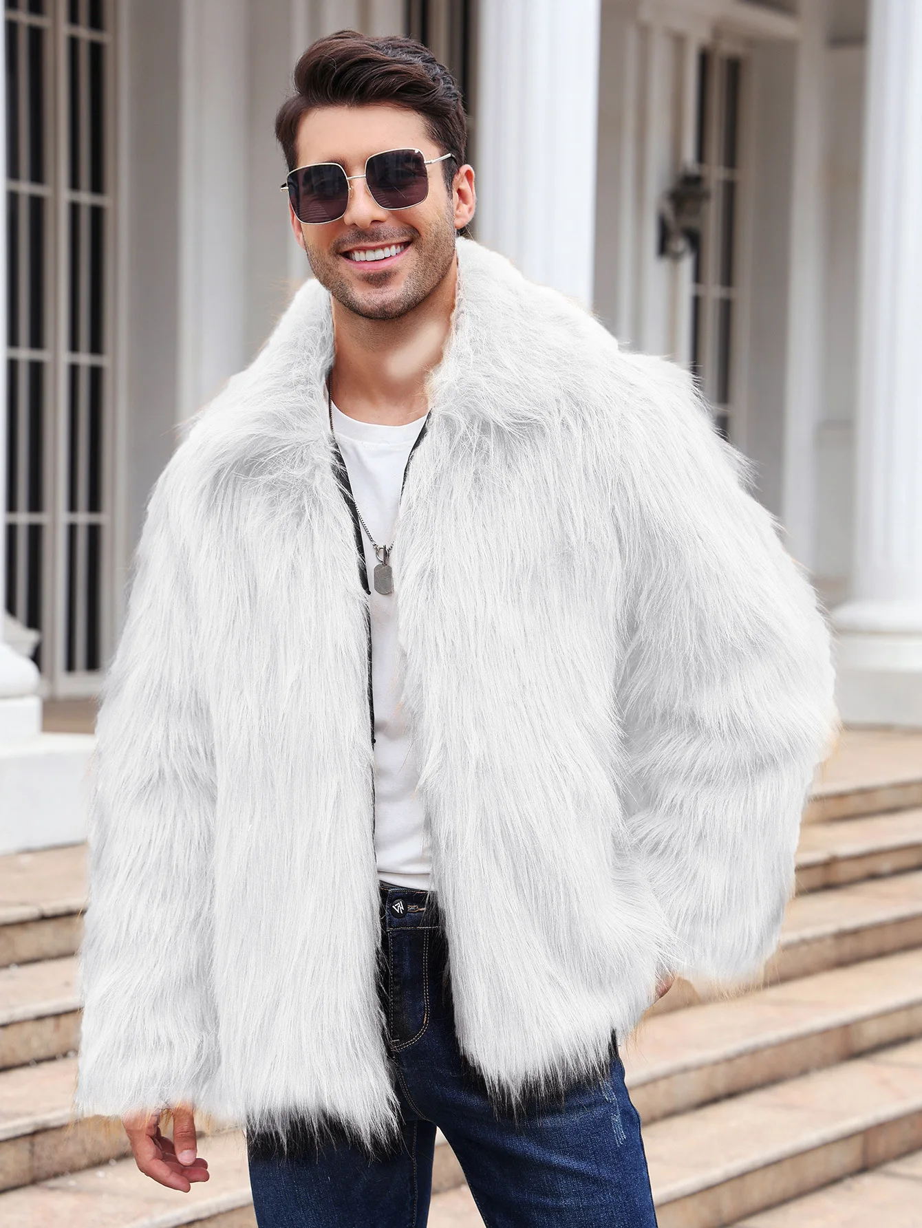 Mannen Faux Vossenbont Jas Jas - Winter Clothing Uae recensie en prijs